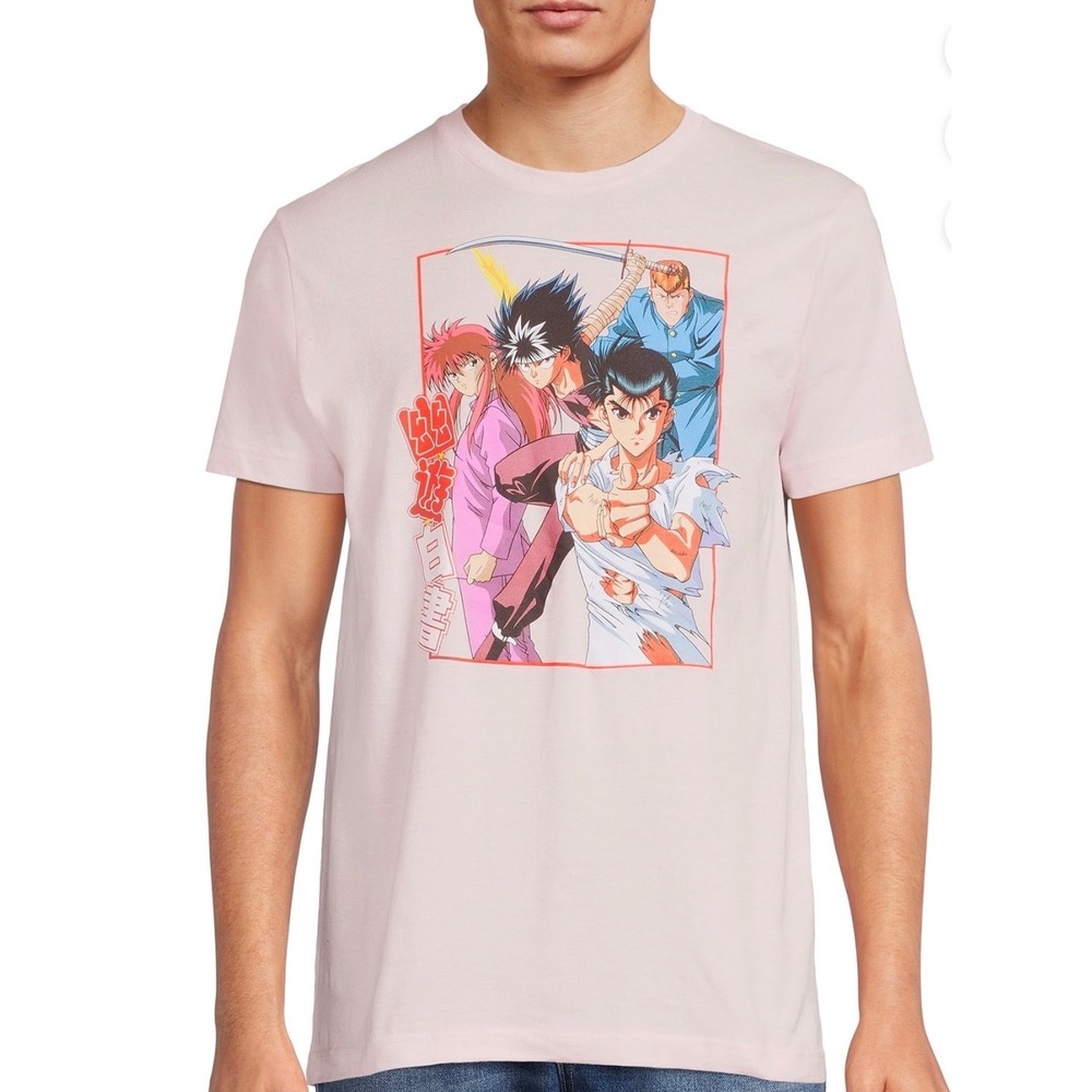YuYu Hakusho Mens XL Pink Graphic T-Shirt Crunchyroll Anime Yusuke Urameshi Tee